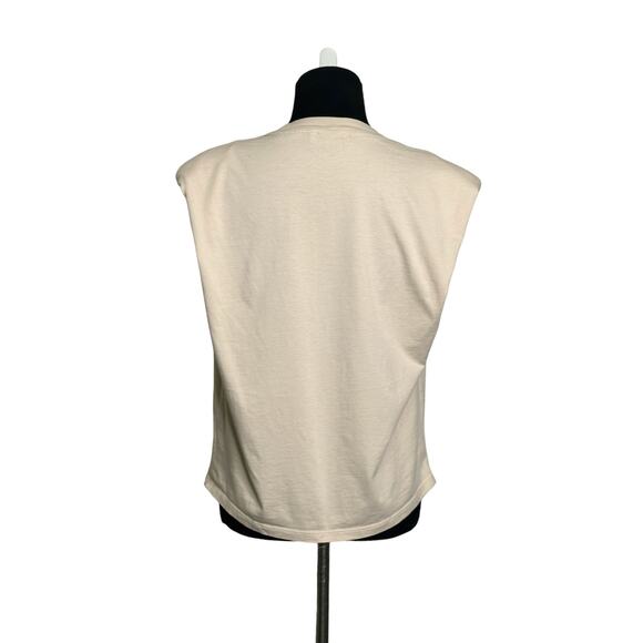 Aritzia Babaton Beige Padded Shoulder Sleeveless Top size XS - Picture 8 of 13